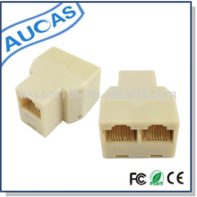 Aucas adaptador rj45 Adaptador de enchufe OFC 3 vías